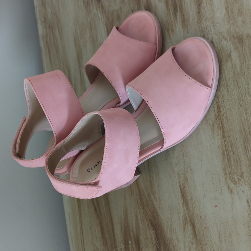 Chocolate Blu block heels